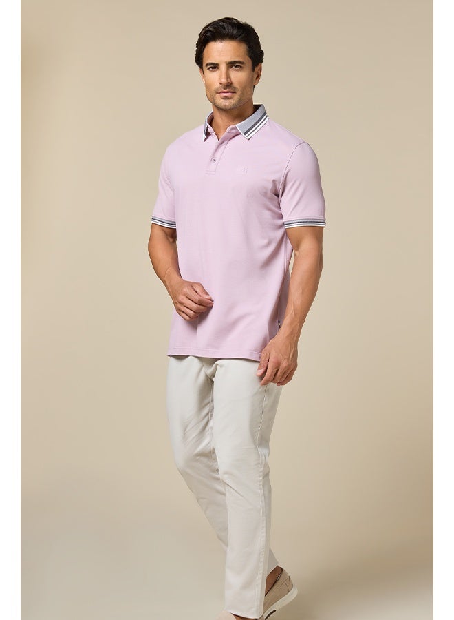Mannerism The Rose Blend Pink Lyocell Blend Polo Comfort Fit - Image 4